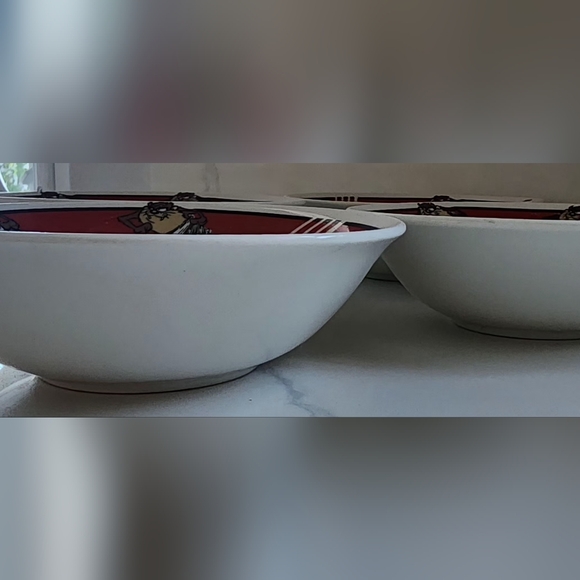 Vintage Gibson Looney Tunes Taz Tasmanian‎ Devil Cereal Bowls Set Of 4 6.5 In - Picture 5 of 6
